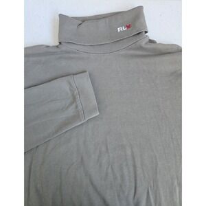 RLX Polo Sport Men's XL Light Gray Soft 100% Cotton Long Sleeve Turtleneck‎